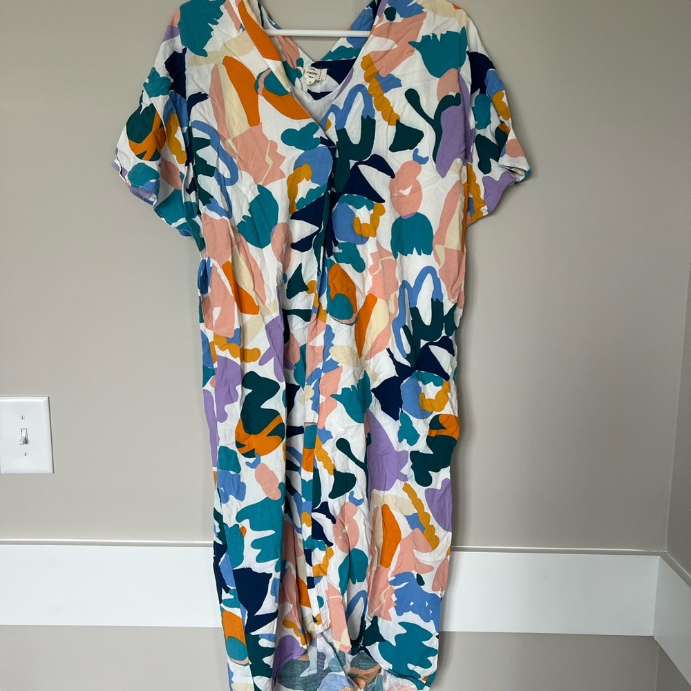 Colorful Abstract Print Dress/bathing suit cover up